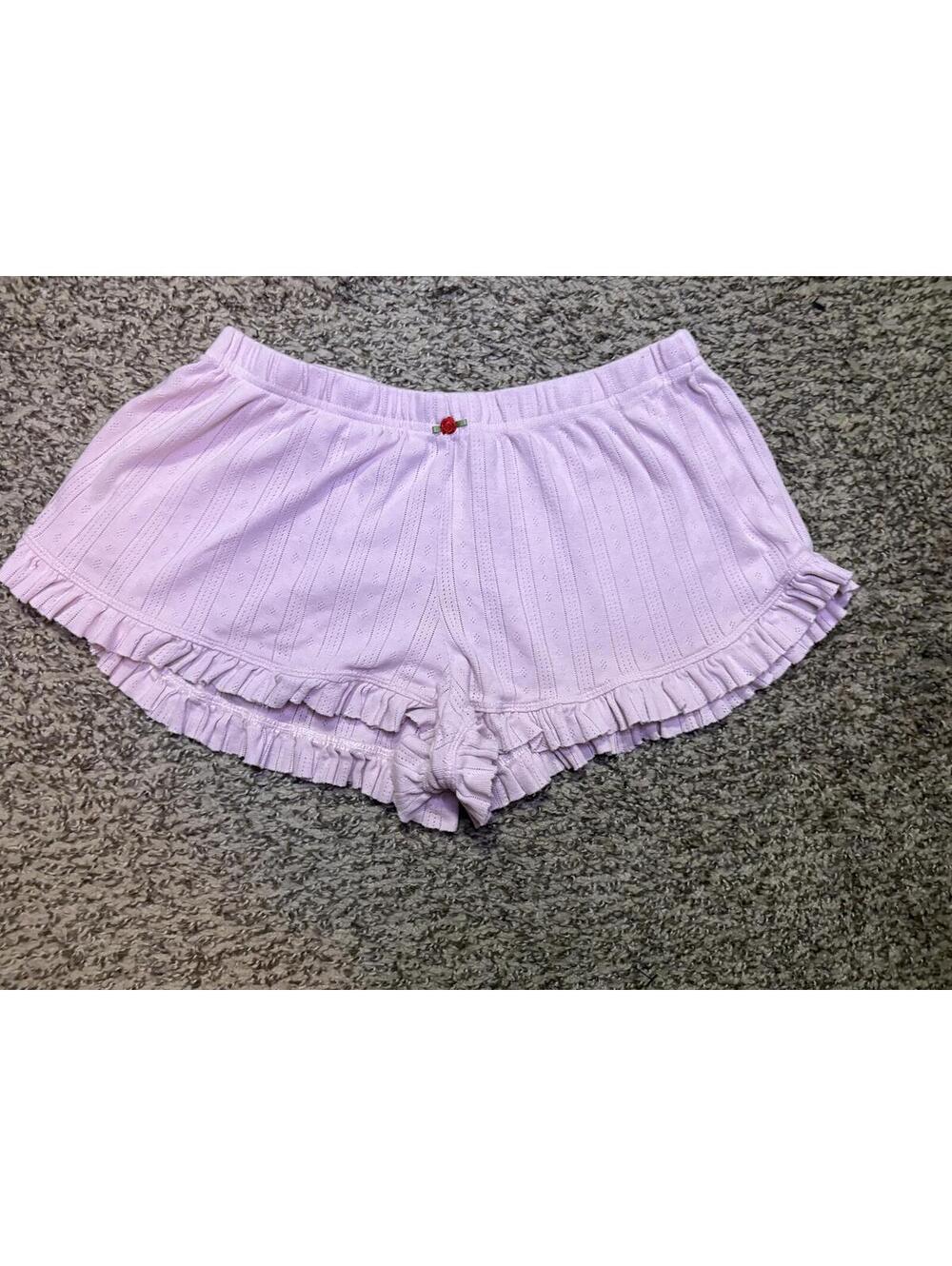 Coquette Pink Ruffle Lounge Shorts-Messy Bun Just Chillin